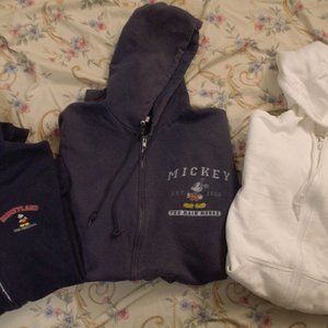 Lot of 3 - Vintage Disney Classic Mickey Hoodies - sizes in description and pics